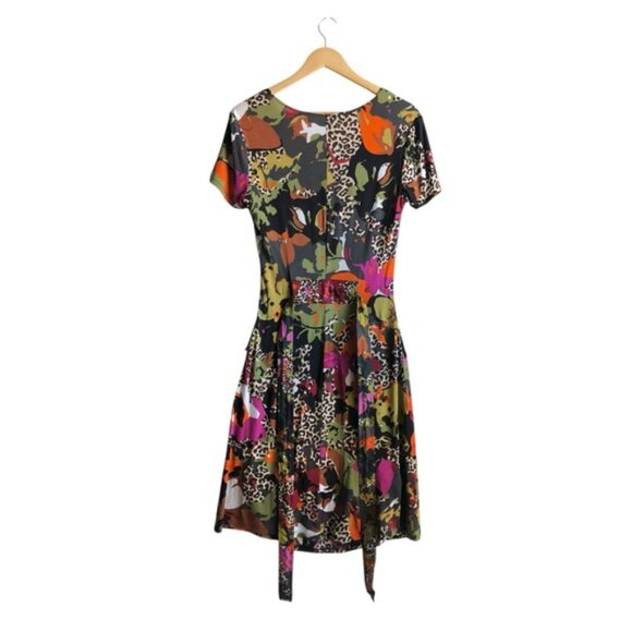 Max Mara Floral Jersey Dress Multicolor Wrap Style Small - Picture 6 of 14